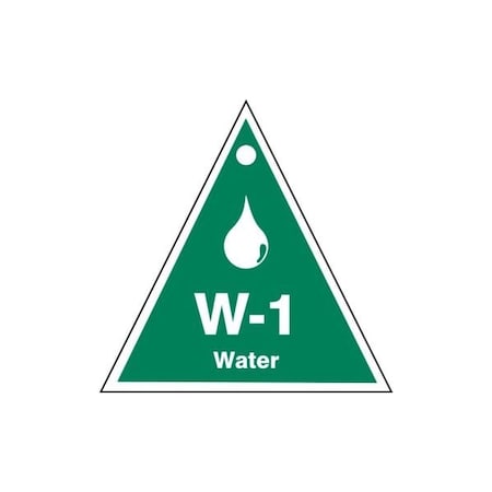 Accuform Energy Source ID Tag, W-1 Water, 2.5" X 2.5", Adhesive Dura-Poly, 5/PK TDK901XVM